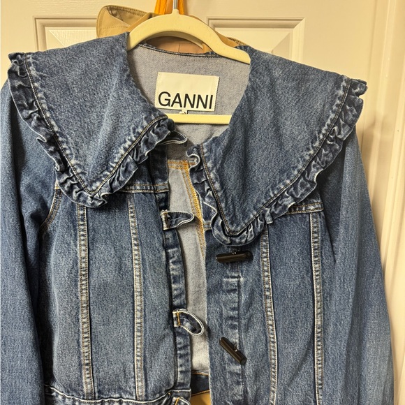 Ganni Ruffle Denim Jacket - Picture 4 of 8